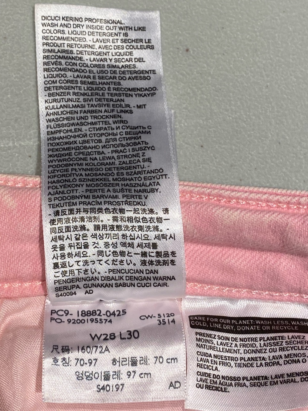 Levi's 721 High-Rise Skinny Pink Jeans, size 28. - Picture 6 of 7